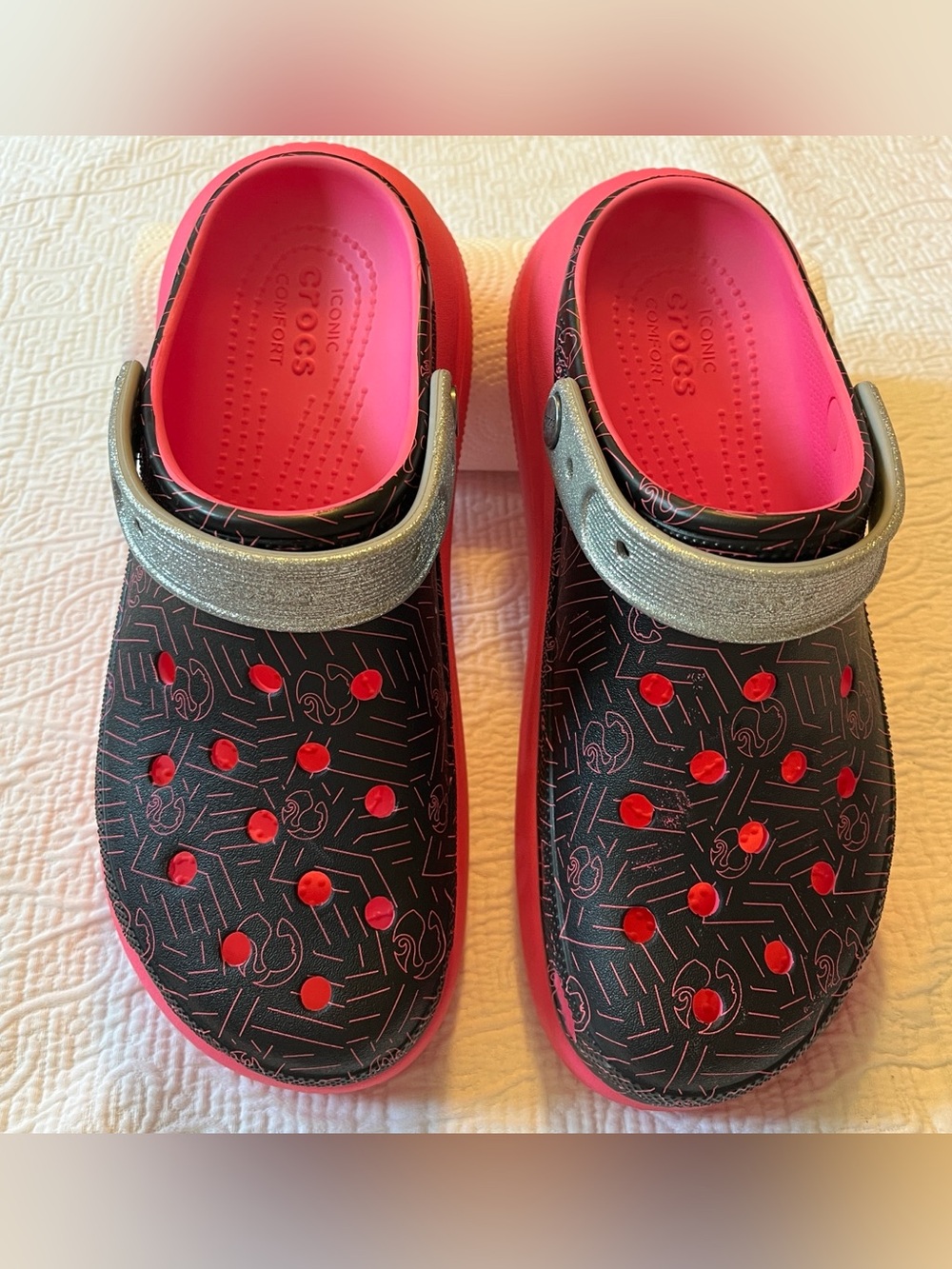 Barbie CROCS for Women or Men Black Clog with Pink!